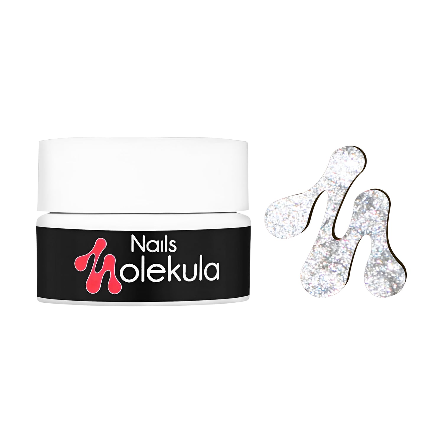 Гель-фарба для дизайну нігтів Nails Molekula Professional Color Gel, Silver, 5 мл